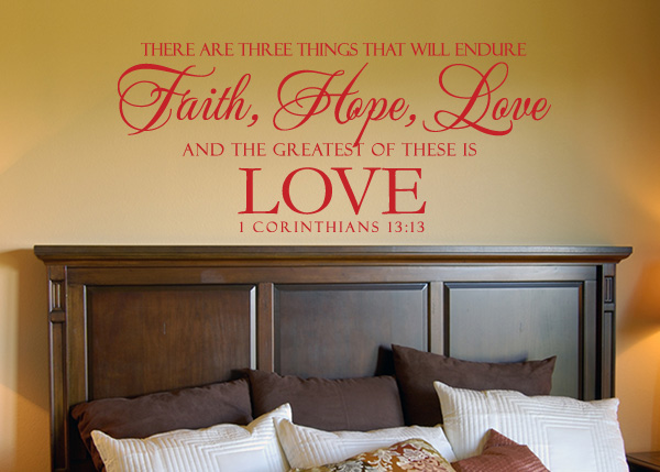 Faith, Hope, and Love Vinyl Wall Statement - 1 Corinthians 13:13 #1