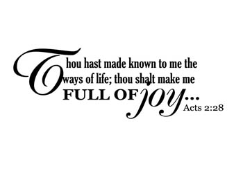 Full of Joy Vinyl Wall Statement - Acts 2:28 #2