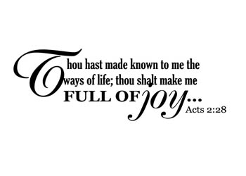 Full of Joy Vinyl Wall Statement - Acts 2:28 #2
