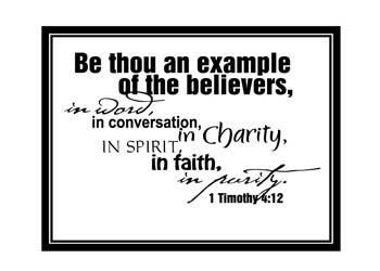 Be Thou an Example Vinyl Wall Statement - 1 Timothy 4:12 #2