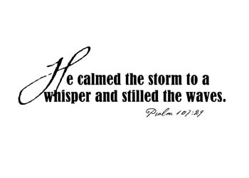 He Calmed the Storm Vinyl Wall Statement - Psalm 107:29 #2