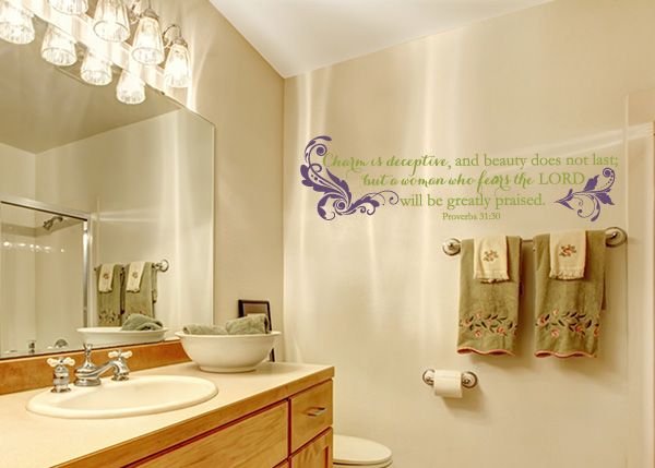 Charm Is Deceptive Vinyl Wall Statement - Proverbs 31:30