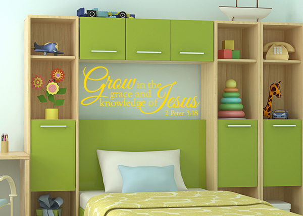 Grow in the Grace and Knowledge Vinyl Wall Statement - 2 Peter 3:18