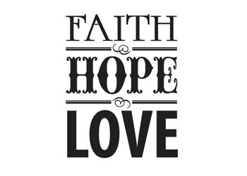 Faith, Hope & Love Vinyl Wall Statement #2