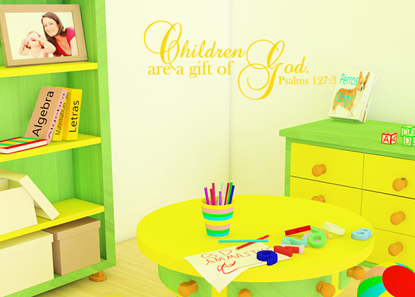 Children Are a Gift of God Vinyl Wall Statement - Psalm 127:3