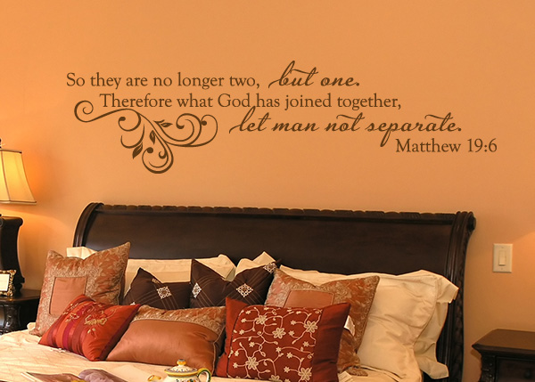 No Longer Two, but One Vinyl Wall Statement - Matthew 19:6