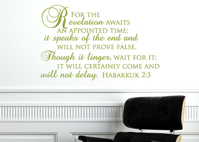 The Revelation Awaits Vinyl Wall Statement - Habakkuk 2:3