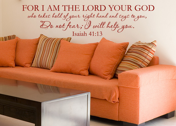 I Am the Lord Your God Vinyl Wall Statement - Isaiah 41:13