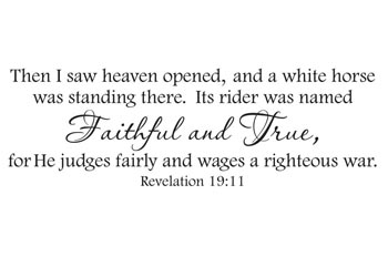 I Saw Heaven Opened Vinyl Wall Statement - Revelation 19:11 #2