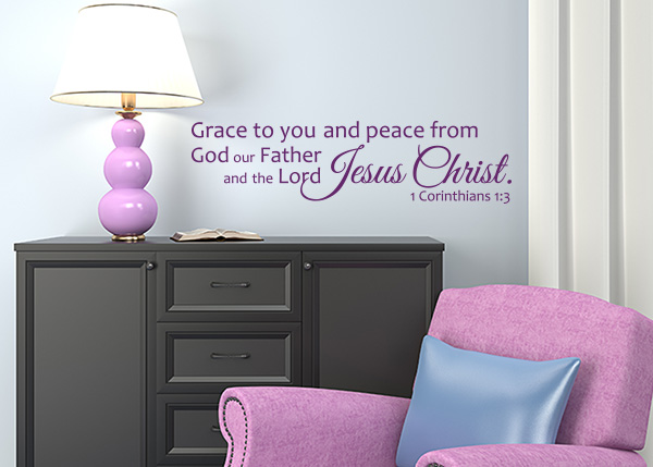 Grace and Peace from God Vinyl Wall Statement - 1 Corinthians 1:3