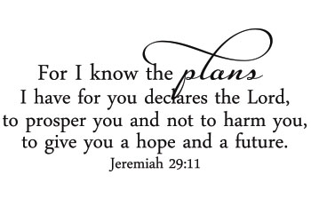 I Know the Plans I Have Vinyl Wall Statement - Jeremiah 29:11 #2