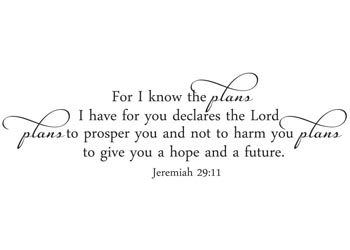 I Know the Plans I Have Vinyl Wall Statement - Jeremiah 29:11 #2