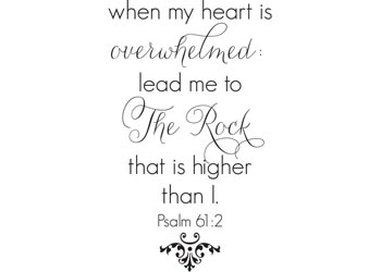 My Heart Is Overwhelmed Vinyl Wall Statement - Psalm 61:2 #2