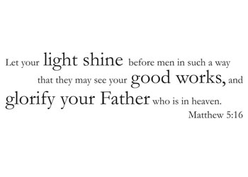 Let Your Light Shine Vinyl Wall Statement - Matthew 5:16 #2