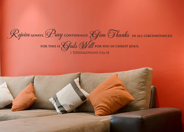 Rejoice Always Vinyl Wall Statement - 1 Thessalonians 5:16-18