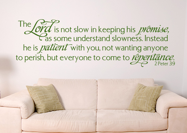 Not Slow in Keeping His Promise Vinyl Wall Statement - 2 Peter 3:9