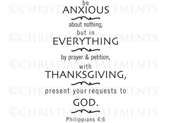 Be Anxious About Nothing Vinyl Wall Statement - Philippians 4:6 #2