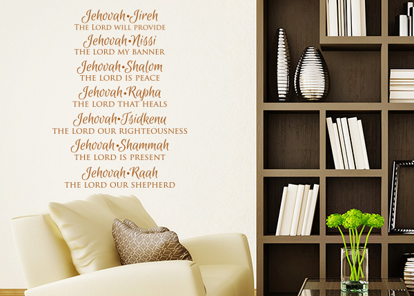 Names of God Vinyl Wall Statement