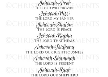 Names of God Vinyl Wall Statement #2