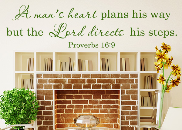 The Lord Directs His Steps Vinyl Wall Statement - Proverbs 16:9