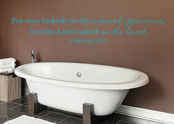 The Lord Looketh on the Heart Vinyl Wall Statement - 1 Samuel 16:7