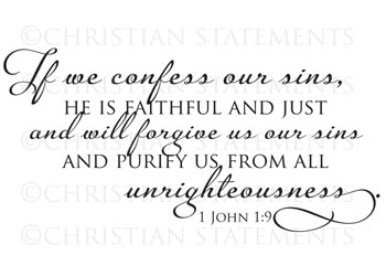 He Is Faithful and Just Vinyl Wall Statement - 1 John 1:9 #2