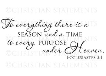 To Every Thing There Is a Season Vinyl Wall Statement - Ecclesiastes 3:1 #2