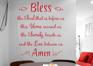Bless the Food That Is Before Us Vinyl Wall Statement
