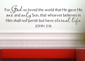 For God so Loved the World Vinyl Wall Statement - John 3:16