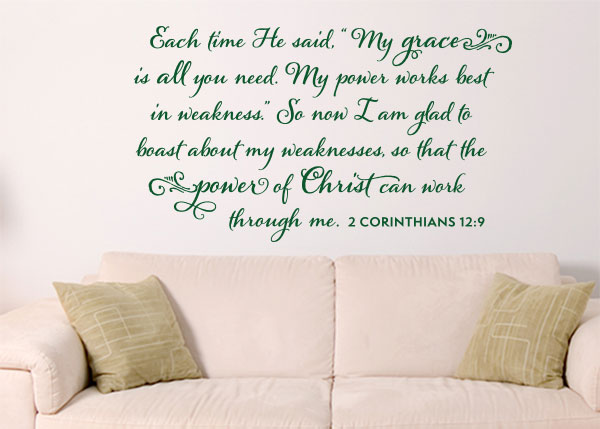 My Grace Is All You Need Vinyl Wall Statement - 2 Corinthians 12:9