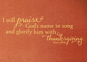 I will praise God's name in song- Psalm 69:30