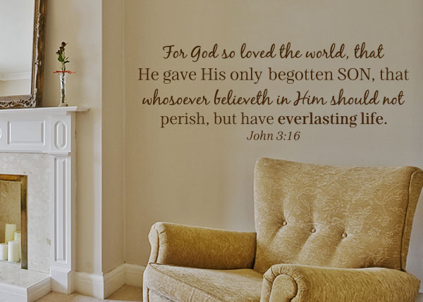 For God so Loved the World Vinyl Wall Statement - John 3:16