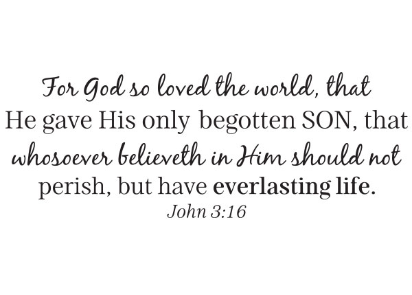 For God so Loved the World Vinyl Wall Statement - John 3:16 #2