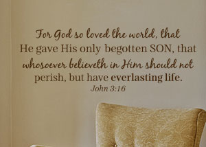 For God so Loved the World Vinyl Wall Statement - John 3:16