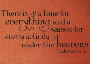 A Time and Season for Everything Vinyl Wall Statement - Ecclesiastes 3:1