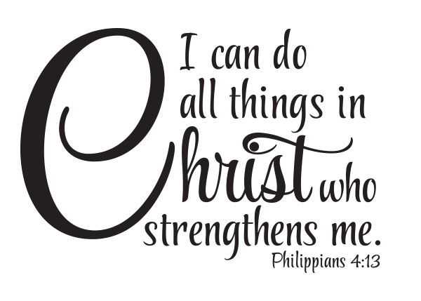 I Can Do All Things Vinyl Wall Statement - Philippians 4:13 #2