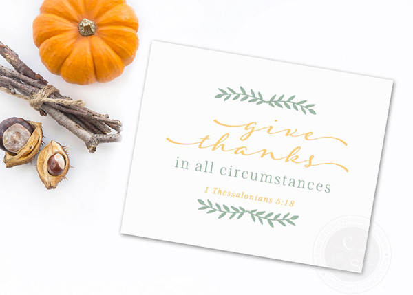 Give Thanks 1 Thessalonians 5:18 Wall Print #2