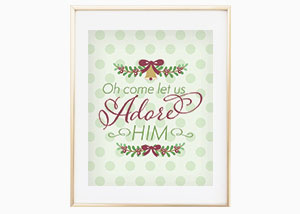 Oh Come Let Us Adore Him Christmas Wall Print