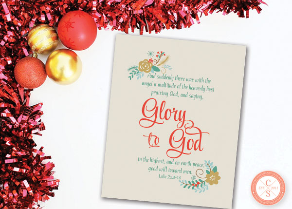And Suddenly There Was with the Angel Wall Print - Luke 2:13-14 #2