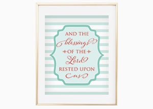 And the Blessing of the Lord Stripe Wall Print