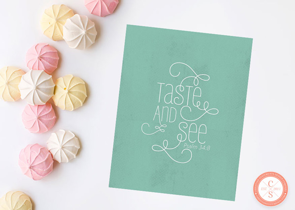 Taste and See Wall Print - Psalm 34:8 #2