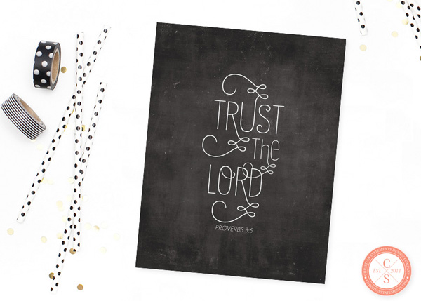 Trust the Lord Wall Print - Proverbs 3:5 #2