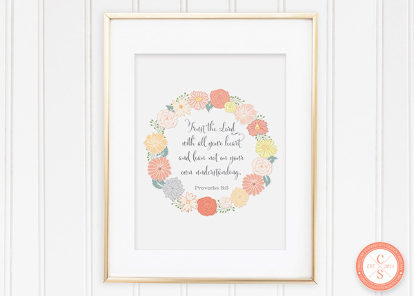 Trust in the Lord with All Your Heart Wall Print - Proverbs 3:5 #1
