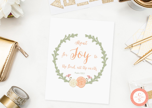 Shout for Joy to the LORD, All the Earth Wall Print - Psalm 100:4 #2