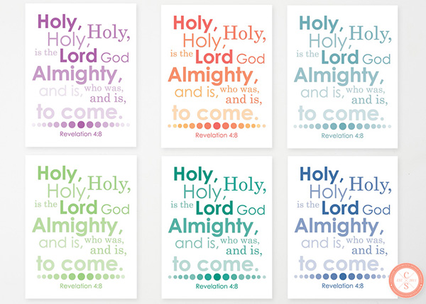 Holy, Holy, Holy Is the Lord God Almighty Wall Print - Revelation 4:11 #3