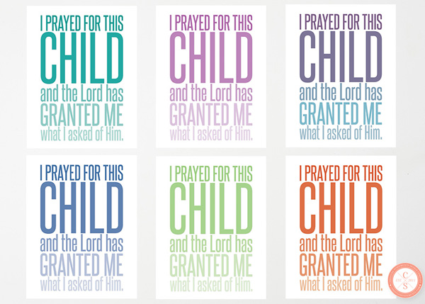 I Prayed for This Child, and the Lord Has Granted Wall Print - 1 Samuel 1:30 #3