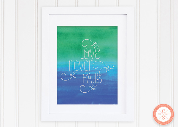 Love Never Fails  Wall Print - 1 Corinthians 13:12