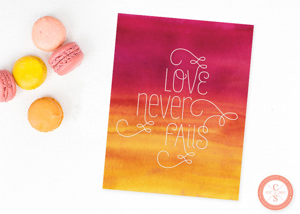 Love Never Fails  Wall Print - 1 Corinthians 13:12 #2