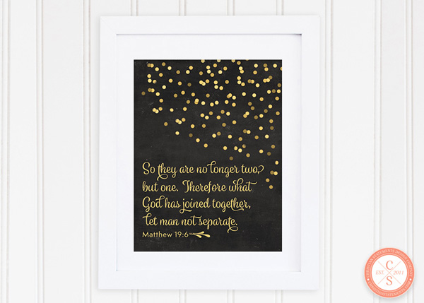 So They Are No Longer Two, but One Wall Print - Matthew 19:9