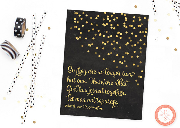 So They Are No Longer Two, but One Wall Print - Matthew 19:9 #2